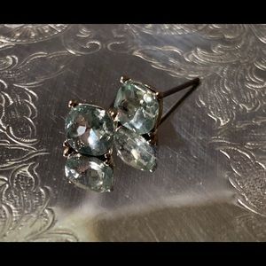 NWOT Pale Aqua Multifaceted Crystal Earrings